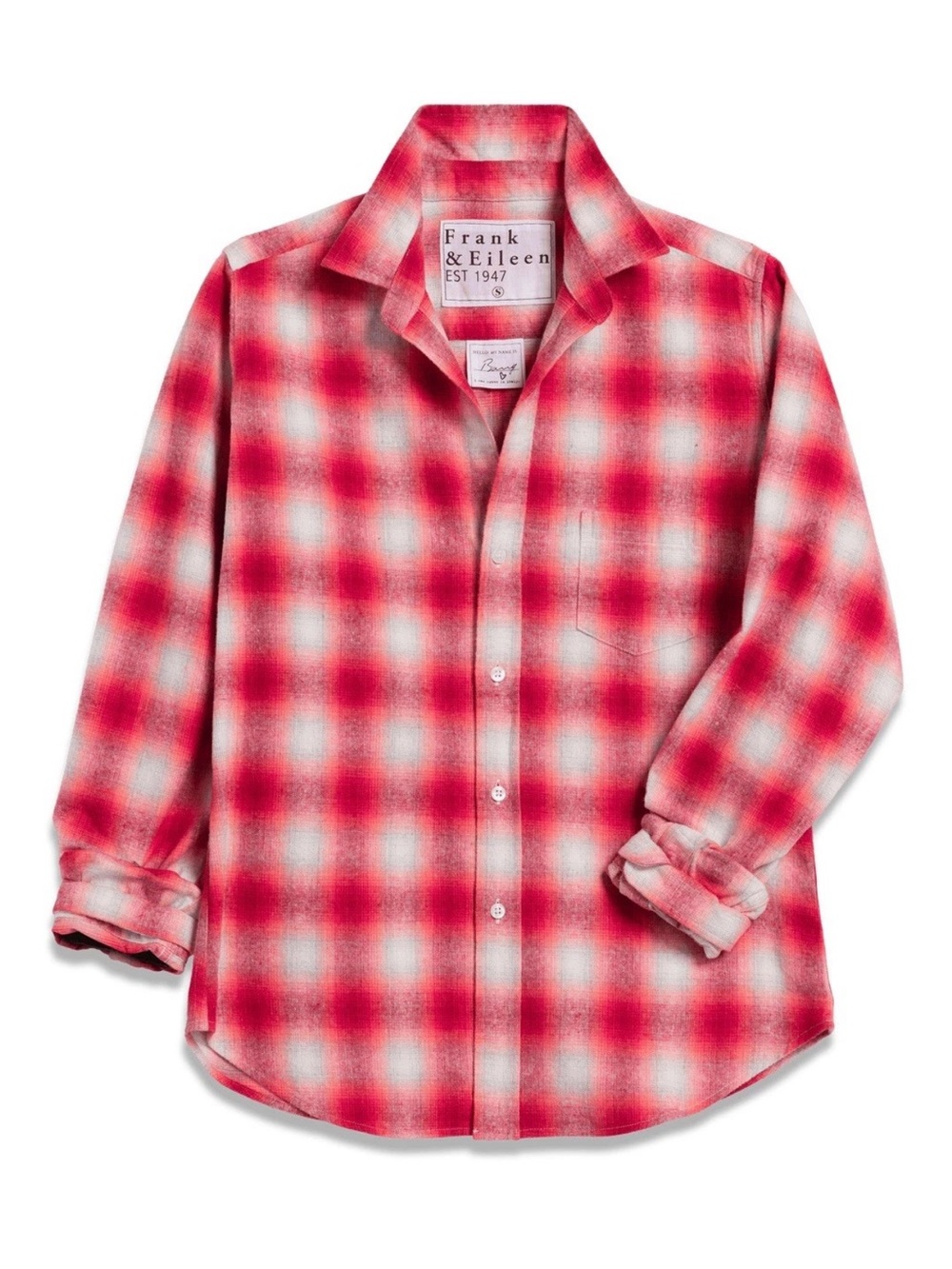 FRANK & EILEEN women Medium flannel shirt 100% cotton woven in Italy barry plaid